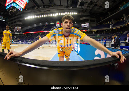 Madrid, Spagna. Il 20 maggio 2018. Oriol Paulí durante Movistar Estudiantes vittoria su Herbalife Gran Canaria (88 - 75) nella Liga Endesa stagione regolare gioco (giorno 33) ha celebrato a Madrid al Centro Wizink. 20 maggio 2018. Credito: Juan Carlos García Mate/Pacific Press/Alamy Live News Foto Stock