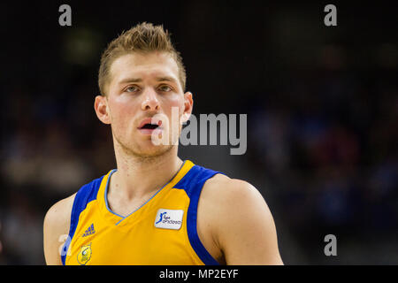 Madrid, Spagna. Il 20 maggio 2018. Gal Mekel durante Movistar Estudiantes vittoria su Herbalife Gran Canaria (88 - 75) nella Liga Endesa stagione regolare gioco (giorno 33) ha celebrato a Madrid al Centro Wizink. 20 maggio 2018. Credito: Juan Carlos García Mate/Pacific Press/Alamy Live News Foto Stock