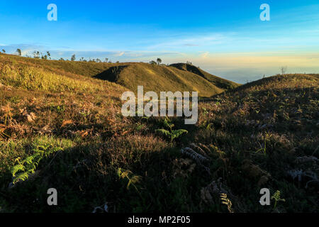 Montare prau e arjuna tempio in dieng plateau java centrale Foto Stock