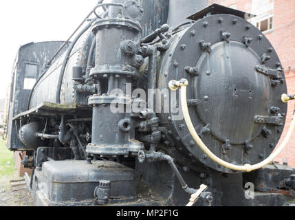 Locomotiva di Paterson Museum. Costruito nel 1906 dalla locomotiva Cooke e la macchina funziona in Paterson, NJ Foto Stock