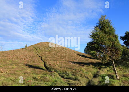 Montare prau e arjuna tempio in dieng plateau java centrale Foto Stock