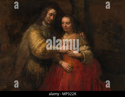 Ritratto di un giovane come Isacco e Rebecca, noto come "La sposa ebraica" tra il 1662 e il 1666. 1051 Rembrandt Harmensz. van Rijn - Het Joodse bruidje Foto Stock