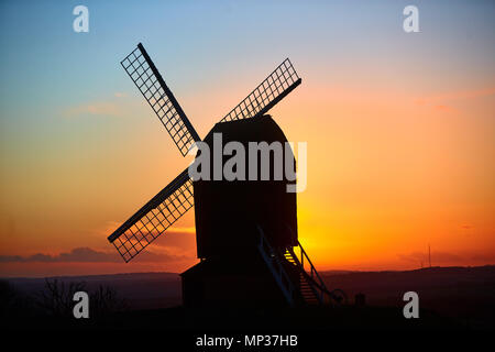 Tramonto al mulino a vento di Brill nel Buckinghamshire Foto Stock