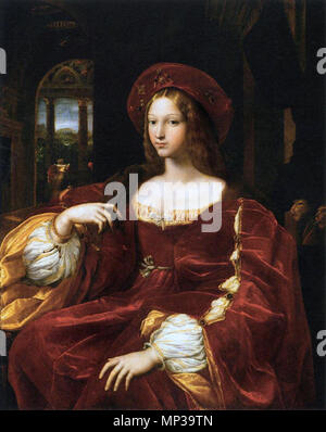 Ritratto di () . Inglese: Ritratto di Doña Isabel de Requesens (1500-1577) come vice imperatrice di Napoli Français : Ritratto di Doña Isabel de Requesens (1500-1577), vice-Reine de Napoli . circa 1518. 1018 Ritratto di Dona Isabel de Requesens Foto Stock