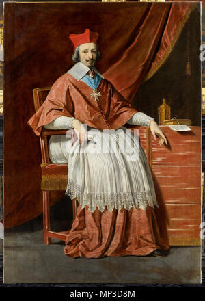 Ritratto di Armand Jean du Plessis de Richelieu 1636. 982 Philippe de Champaigne, Le Cardinal de Richelieu Foto Stock