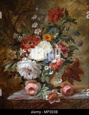 Glorieuze Stilleven met bloemen op een stenen borstwering data sconosciuta. 697 Jan Frans Van Dael - Glorieuze Stilleven met bloemen op een stenen borstwering Foto Stock