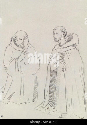 1288 Édouard Manet - Deux religieux agenouillés, Saint Jean Gualberto et Saint Pierre martire Foto Stock
