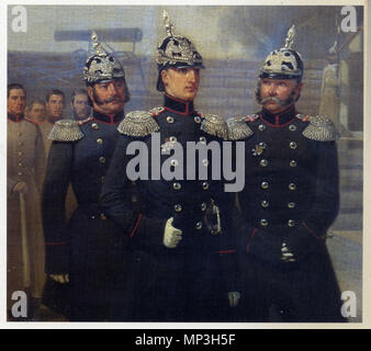 Inglese: Il Granduca Nicholas Nikolaevich il sambuco Русский: Великий князь Николай Николаевич Старший осматривает работы гвардейских сапёров в устье Невы 1856. 716 Jebens085 Granduca Nicholas Nikolaevich il sambuco Foto Stock