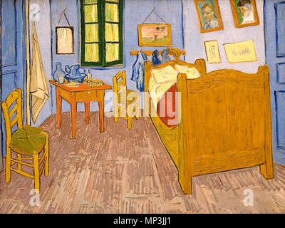 Deutsch: Vincents Schlafzimmer in Arles inglese: Vincent la camera da letto di Arles Italiano: Camera da Letto Settembre 1889 (nel dubbio). 1224 VanGogh camera da letto di Arles Foto Stock