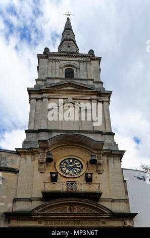 Tower & la guglia della chiesa di Cristo con St Ewen Chiesa georgiana costruita 1790 Broad Street, Bristol Foto Stock