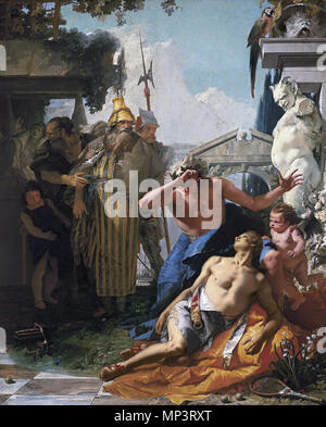 198VISO- XVIII 394 La morte di Hyacinthus tra circa 1752 e circa 1753. 785 La muerte de Jacinto di Giambattista Tiepolo Foto Stock