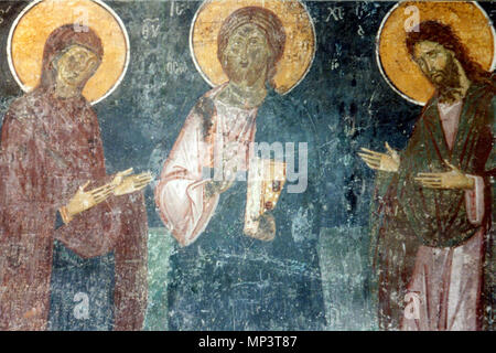 . Inglese: Saint Nicholas Bolnichki affresco della Chiesa . Il 23 gennaio 2005, 15:24:24. 1085 sconosciuto Saint Nicholas Chiesa Bolnichki affresco 01 Foto Stock