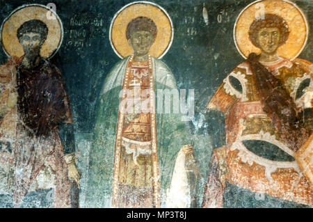 . Inglese: Saint Nicholas Bolnichki affresco della Chiesa . Il 23 gennaio 2005, 15:28:44. 1085 sconosciuto Saint Nicholas Chiesa Bolnichki affresco 02 Foto Stock