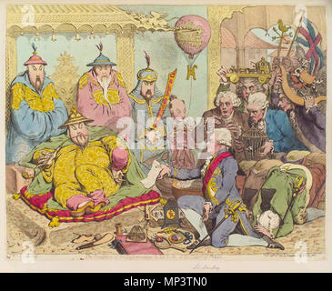 Da James Gillray, pubblicato da Hannah Humphrey, colorata a mano in attacco, pubblicata il 14 settembre 1792 . Inglese: da James Gillray, pubblicato da Hannah Humphrey, colorata a mano in attacco, pubblicata il 14 settembre 1792 Ritratto di Johann Christian Hüttner presso la cour. Il 14 settembre 1792. James Gillray (1756-1815) nomi alternativi James Gilray; Gillay; Gillray Descrizione caricaturista britannico e incisore, Data di nascita e morte 13 Agosto 1756 1 Giugno 1815 Luogo di nascita e morte Londra London sede di lavoro London Authority control : Q520806 VIAF: 66735065 ISNI: 0000 0000 8390 3643 ULAN: 500 Foto Stock