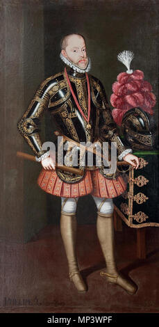 1058 Retrato del rey Felipe II de España (Monasterio de la Encarnación de Madrid) Foto Stock