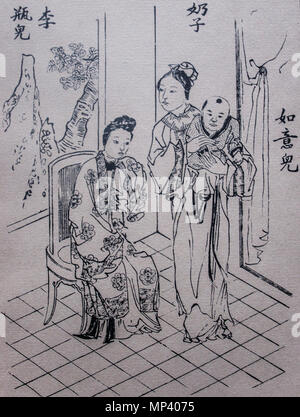 Illustrazione del Jin Ping Mei del xvii secolo. 719 Jin Ping Mei-3 Foto Stock