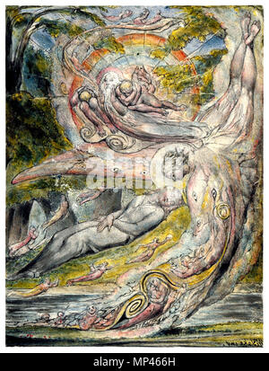 . Milton misteriosa sogno, acquerello illustrazione di Milton di L'Allegro e Il Penseroso da William Blake . tra il 1816 e il 1820. Arte da William Blake 972 Penseroso &AMP; l'Allegro William Blake11 Foto Stock