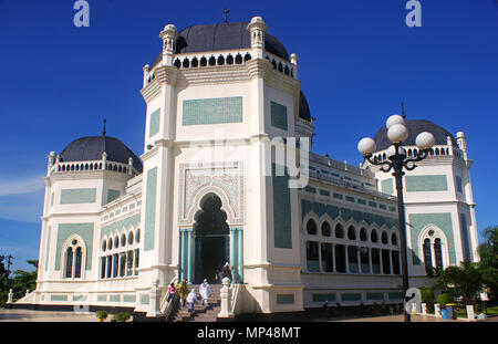 Masjid Raya Al Mashun Medan, a ovest di Sumatra, Indonesia Foto Stock