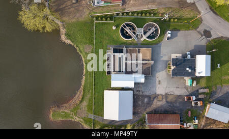 Il villaggio di Atene impianto di trattamento delle acque reflue di Atene, in Greene County NY Foto Stock