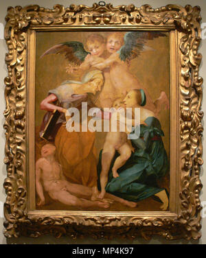 . Français : Rosso Fiorentino - allegoria della salvezza con la Vergine e il Bambino Gesù, St Elizabeth, il giovane San Giovanni Battista e due angeli - olio su pannello - ca 1521 - LACMA, dono del Dr e Mrs Herbert T. Kalmus, 54,6 . 13 Gennaio 2013 22:56:22. Proprio Lavoro 1073 Rosso Fiorentino - allegoria della salvezza - LACMA - con telaio Foto Stock