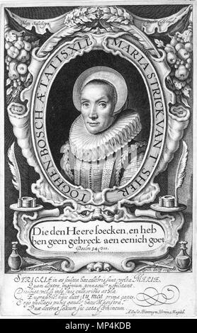 Maria Strick *l'incisione *16,7 x 11,8 cm *1618 *dopo Michiel Jansz. van Mierevelt Maria Strick 858 Maria Strick, da Willem Jacobsz Delff Foto Stock