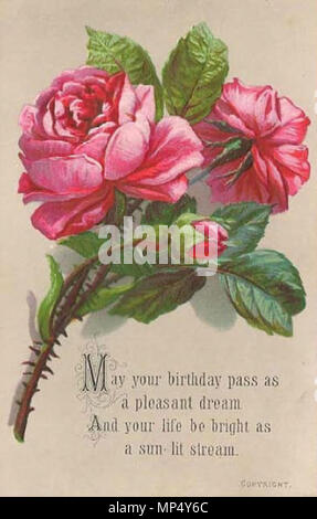 . Inglese: XIX secolo Sockl e Nathan greeting card . circa del 1895. Gli editori: Sockl e Nathan 1129 Sockl &AMP; Nathan Biglietto di Auguri di Compleanno c1895 Foto Stock