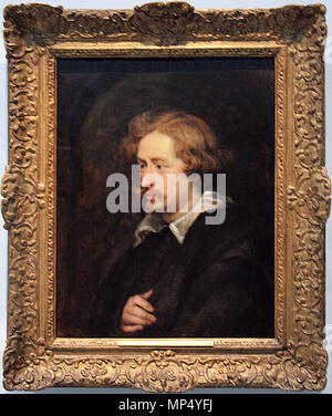 "Antoon Van Dyck", huile sur bois ( H. 64,9 cm ; l. 49,9 cm) réalisée vers 1627-1628 par Pierre Paul Rubens - OEuvre de la Royal Collection de Londres (N° INV. RCIN 404429). Photographie réalisée lors de l'exposition temporaire l'Europe de Rubens - Musée du Louvre (lente). "Antoon Van Dyck", huile sur bois ( H. 64,9 cm ; l. 49,9 cm) réalisée vers 1627-1628 par Pierre Paul Rubens - OEuvre de la Royal Collection de Londres (N° INV. RCIN 404429). Photographie réalisée lors de l'exposition temporaire l'Europe de Rubens - Musée du Louvre (lente). 1076 0 Antoon Van Dyck - P.P. Rubens - Royal Collectio Foto Stock