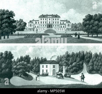 Castello di Rosersberg nel 1817 1817. 1073 Rosersberg Castello e dintorni nel 1817 Foto Stock