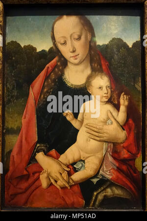 Madonna e Bambino . Inglese: presentano nel museo M - Leuven, Belgio. Questa illustrazione è di pubblico dominio perché l'artista morì più di 70 anni fa. La fotografia è stata ammessa nel museo senza restrizione. . C. 1420-1475 (a vita di artista). Dopo combattimenti Dieric (circa 1420-1475) nomi alternativi Dierick in combattimento, Dirck in combattimento, Dirk in combattimento, Thierry in combattimento, Meester van de Parel van Brabant, Dieric attacchi il sambuco Descrizione pittore fiammingo e disegnatore Data di nascita e morte circa 1420 6 maggio 1475 Luogo di nascita e morte Haarlem Leuven lavoro periodo dal 1444/1448 fino al 1475 Wo Foto Stock