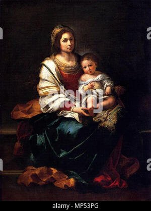 La Virgen del Rosario. Español: Pintura de la Virgen del Rosario con Niño realziada por el pintor Bartolomé Esteban Murillo y conservada en el museo de Goya de Castres procedente del Museo del Louvre. . Tra circa 1650 e circa 1655. 794 Lavirgendelrosario Murillo Castres Foto Stock