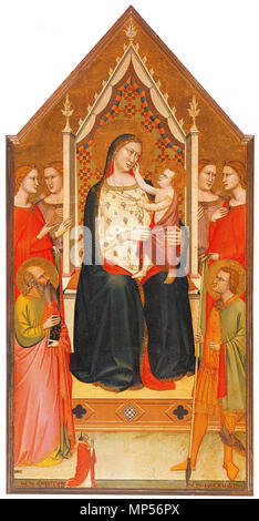 . Inglese: Maso di Banco. Madonna con Bambino e Santi. c. 1336. San Giorgio a Ruballa, bagni o Ripoli, Firenze. circa 1336. Maso di Banco (-1348) nomi alternativi Maso; Maso di Banco Giottino; Maso di Banco Giottino; di Banco Maso; Maso di Banco Descrizione pittore e scultore italiano Data di nascita e morte 1348 Luogo di nascita e morte Firenze Firenze sede di lavoro Firenze competente controllo : Q514664 VIAF: 42684673 ISNI: 0000 0000 7992 7845 ULAN: 500008558 LCCN: N85016738 WGA: Maso di Banco WorldCat 869 Maso di Banco. Madonna con Bambino e Santi. c. 1336. San Giorgio a ruba Foto Stock