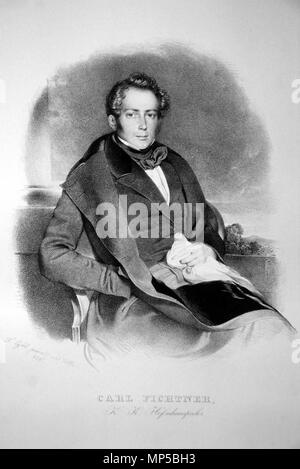 Fotocamere digitali Olympus . Deutsch: Karl Fichtner (1805-1872), deutscher Schauspieler. Lithographie von Franz Eybl, 1834 . 1834. Franz Eybl (1806-1880) 758 Karl Fichtner Eybl Litho Foto Stock