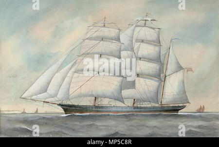 Inglese: il clipper ship Cairngorm a pieno la vela seconda metà del XIX secolo. 1170 Il clipper ship Cairngorm a pieno la vela, scuola di Inglese del XIX secolo Foto Stock