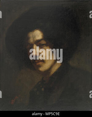 (Artista) James McNeill Whistler; (Sitter) James McNeill Whistler; Stati Uniti; 1857-1859; Olio su tela; H x W: 46,3 x 38,1 cm (18 1/4 x 15 in); dono di Charles Lang Freer Ritratto di Whistler con Hat . Self-portrait . 1858. James Abbott McNeill Whistler (1834-1903) nomi alternativi James McNeill Whistler Descrizione American pittore, incisore e illustratore Data di nascita e morte 11 Luglio 1834 17 Luglio 1903 Luogo di nascita e morte di Lowell Chelsea posizione di lavoro Paris, London Authority control : Q203643 VIAF: 46804212 ISNI: 0000 0001 0895 7868 ULAN: 500012432 LCCN: N79032293 NLA: Foto Stock