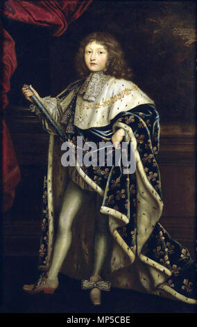 Francese: Louis XIV enfant (1638-1715) en costume de sacre Louis XIV bambino nelle vesti di incoronazione del xvii secolo. 1166 Testelin - Luigi XIV come un bambino in abito di incoronazione (Versailles)