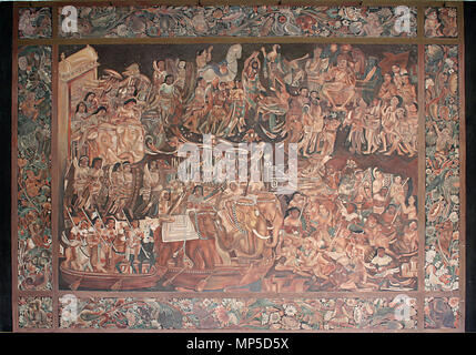 1233 La Vittoria e la consacrazione della Sinhala, Albert Hall Museum, Jaipur, India Foto Stock