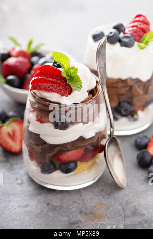 Budino di cioccolato dessert a più livelli Foto Stock