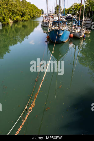 Precedentemente un dock di lavoro spedizioni di carbone dalla Foresta di Dean, Lydney Dock sta diventando un rifugio per la gente del posto per rilassarsi e godersi il fiume Severn viste. Foto Stock