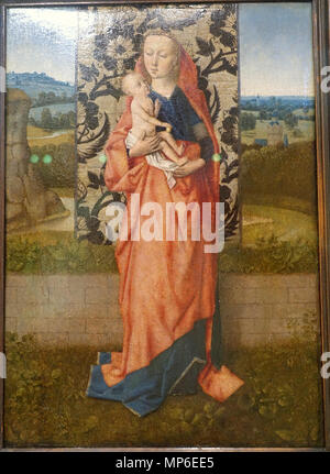 1240 Madonna e Bambino, seguace di combattimenti Dieric, c. 1465 olio su legno - Museo Nacional Centro de Arte Reina Sofía - Madrid, Spagna - DSC08545 Foto Stock