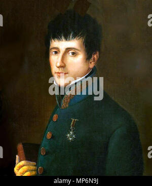 . Español: Retrato de Rafael del Riego (1785-1823) Русский: Рафаэ́ль дель Рие́го-и-Ну́ньес (исп. Rafael del Riego y Flórez, 9 Апреля 1784 - 7 ноября 1823) был испанским генералом и либеральным политиком. giro di 18/19secolo. Unknown 1038 Rafael Riego Foto Stock