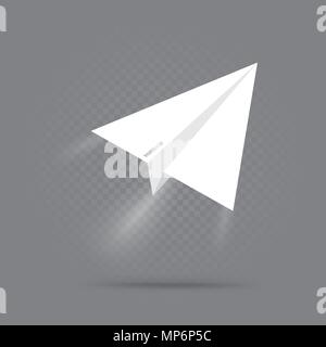 Carta piano origami volare fino Illustrazione Vettoriale