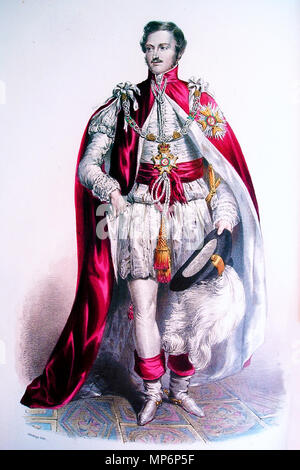 . Prince Albert, il Principe Consorte, indossando le vesti di un Cavaliere di Gran Croce dell'ordine del bagno . Il 9 settembre 2006. George E. Madeley (1798-1858), litografo. Fotografia di utente:Dr pda 771 Cavaliere di Gran Croce dell'ordine del bagno Foto Stock