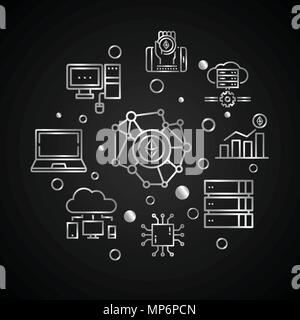 Ethereum trading un concetto di design in colore sfumatura con icona pack Illustrazione Vettoriale