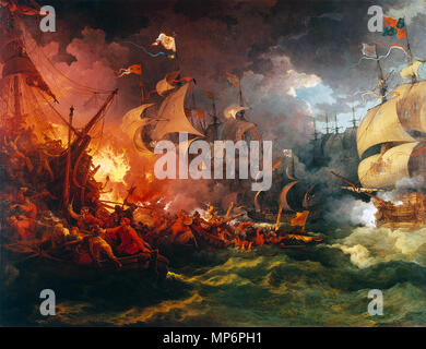 Inglese: Sconfitta della Armada spagnola, 8 agosto 1588 1796. 826 Loutherbourg-Spanish Armada Foto Stock