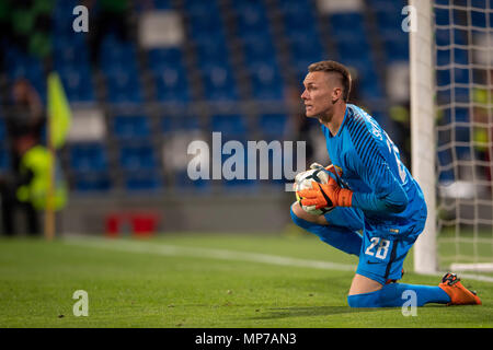 Lukasz Skorupski di Roma durante l'italiano 'Serie A' match tra Sassuolo 0-1 Roma allo Stadio Mapei il 20 maggio 2018 a Reggio Emilia, Italia. Credito: Maurizio Borsari/AFLO/Alamy Live News Foto Stock