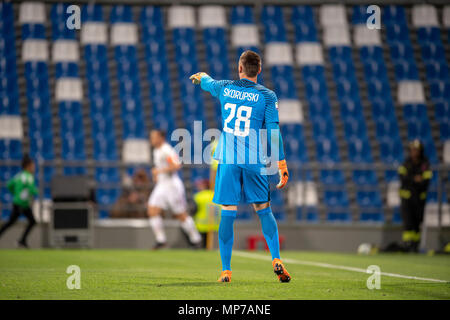 Lukasz Skorupski di Roma durante l'italiano 'Serie A' match tra Sassuolo 0-1 Roma allo Stadio Mapei il 20 maggio 2018 a Reggio Emilia, Italia. Credito: Maurizio Borsari/AFLO/Alamy Live News Foto Stock