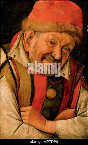 Deutsch: Der Hofnarr Ferraresische Gonella inglese: Ritratto di Ferrara buffone di corte Gonella circa 1445. 710 Jean Fouquet- Ritratto di Ferrara buffone di corte Gonella Foto Stock