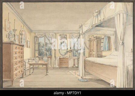 Interno di una camera da letto ca. 1810. 672 interno di una camera da letto - Google Art Project Foto Stock