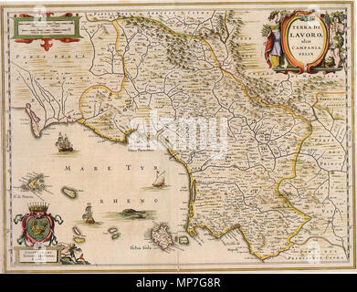 . Inglese: J. Jansson, "Terra di Lavoro olim Campania Felix' da 'Atlantis majoris', Amsterdam 1660 Italiano: J. Jansson, "Terra di Lavoro olim Campania Felix' da 'Atlantis majoris', Amsterdam 1660 . 1660. J. Jansson 681 J. Jansson - Terra di Lavoro olim Campania Felix - 1660 Foto Stock