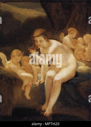 Inglese: Venere la balneazione o innocenza Français : Venus au Bain ou innocenza circa 1810. 1229 Prud'hon, Pierre Paul - La Venere la balneazione o innocenza - c. 1810 Foto Stock